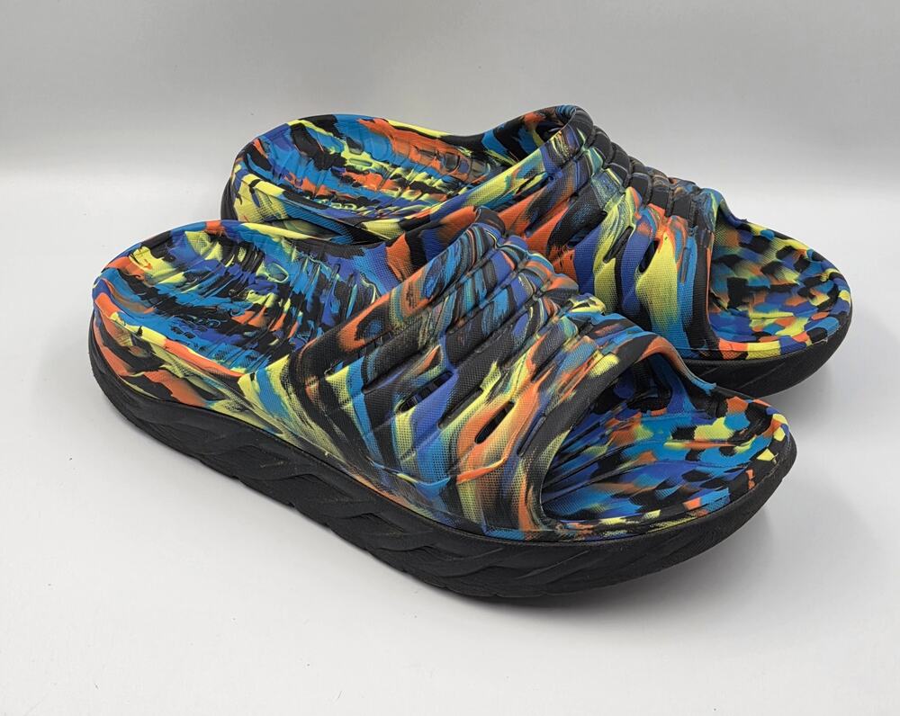 Hoka Ora Recovery Slides Womens 8 Mens 6  Swirl Psychedelic Comfort Recovery